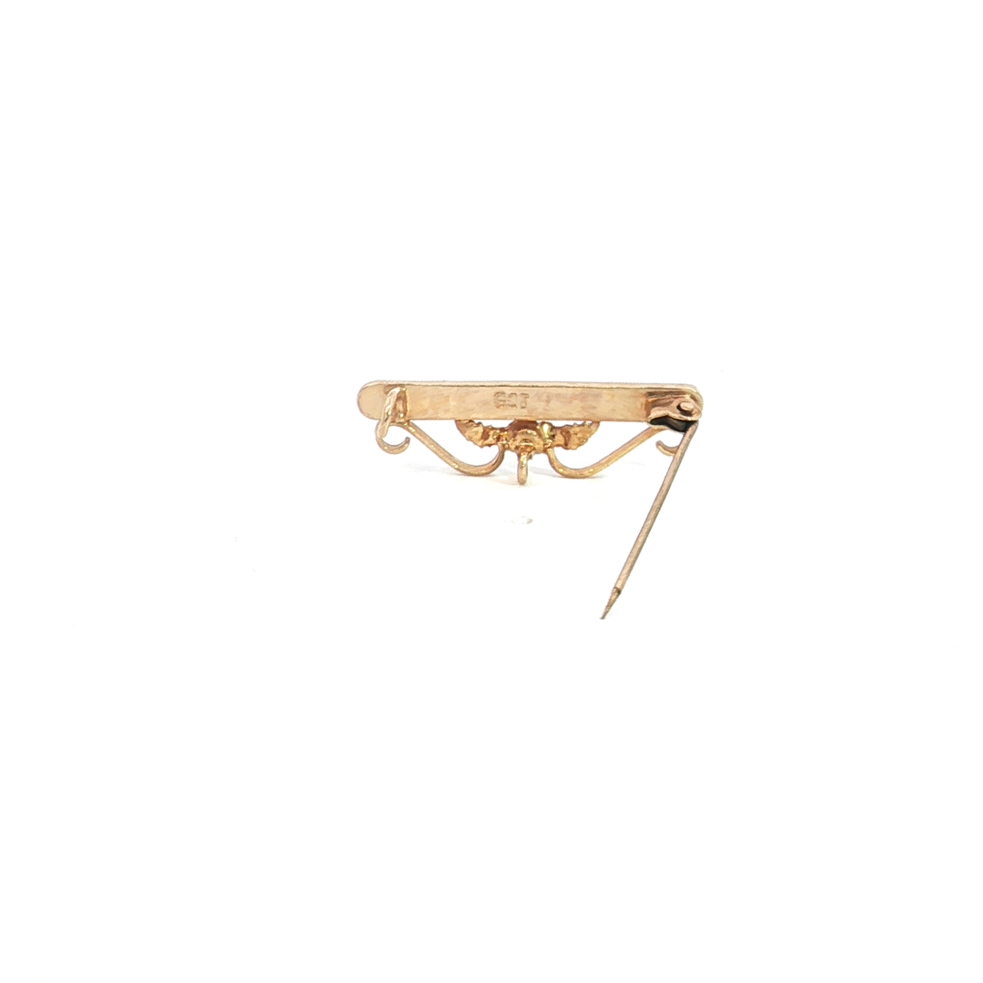 9ct YG Fob Bar Brooch