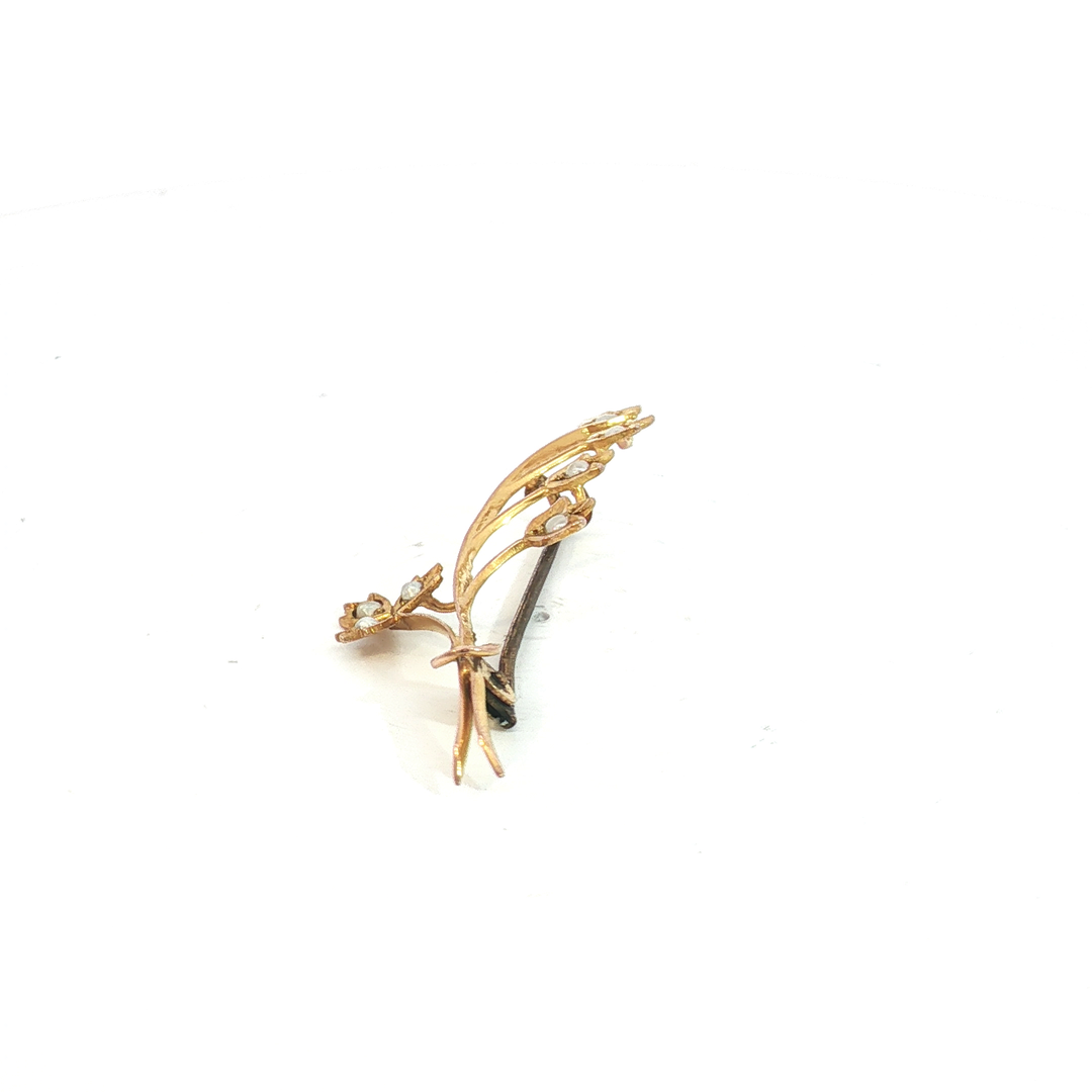 9ct YG Lily of the Valley Brooch