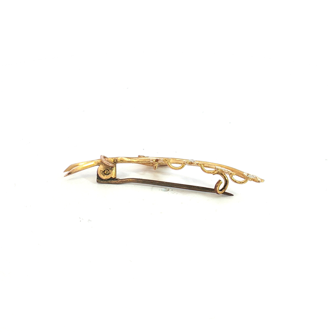 9ct YG Lily of the Valley Brooch