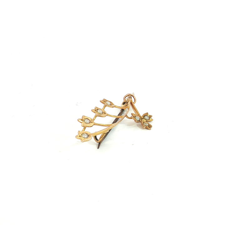 9ct YG Lily of the Valley Brooch
