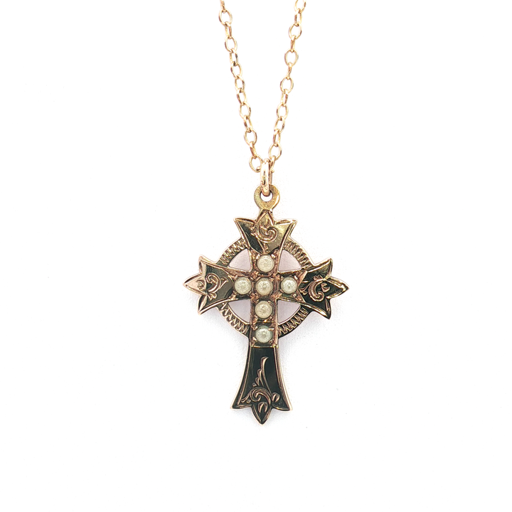 9ct YG Cross on Chain