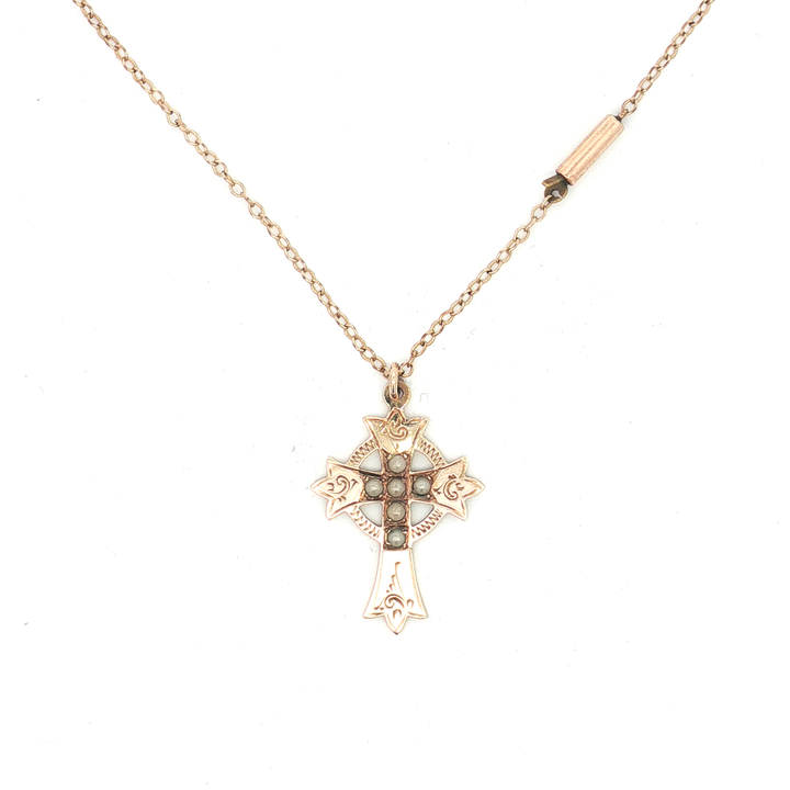 9ct YG Cross on Chain