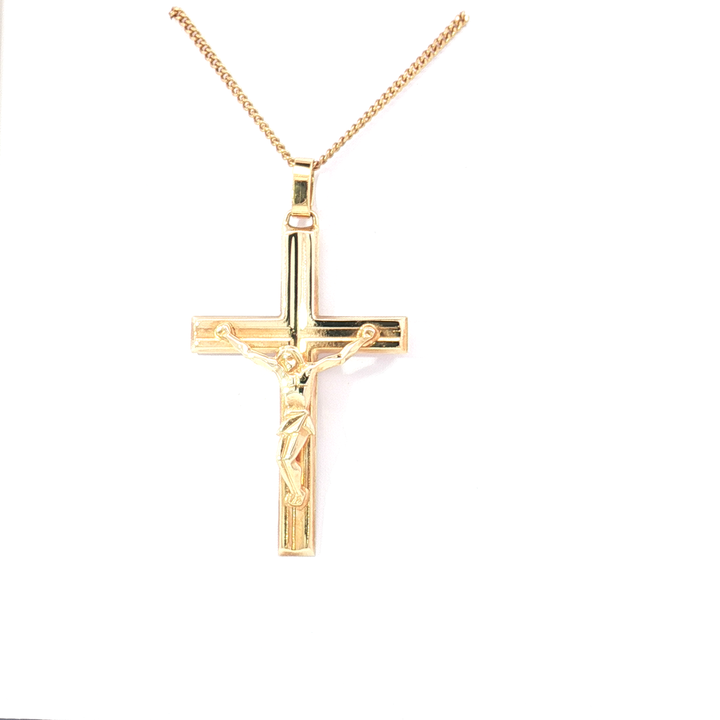 9ct YG Crucifix Pendant (hollow)