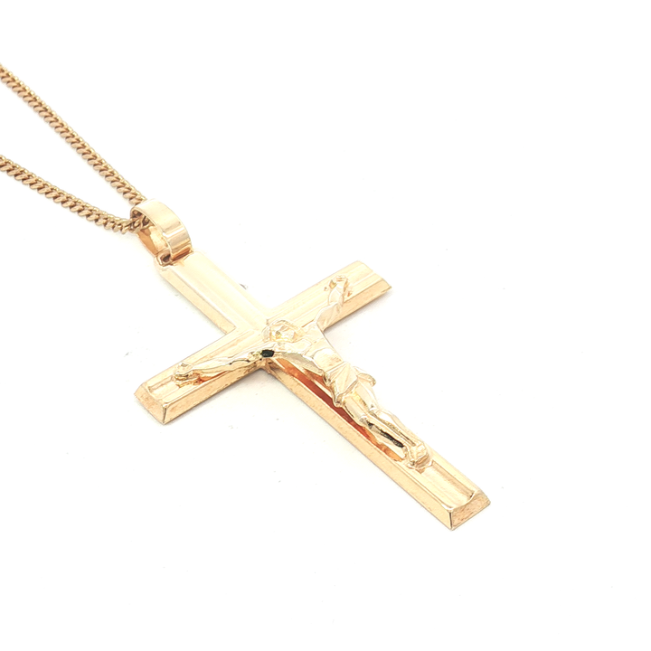 9ct YG Crucifix Pendant (hollow)