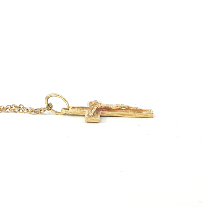18ct YG Crucifix Pendant