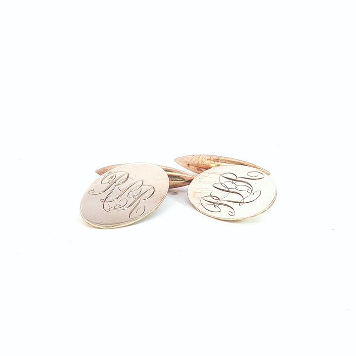 9ct RG Oval Toggle Cufflinks