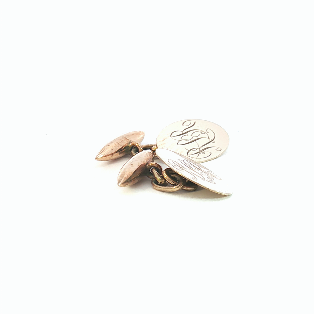 9ct RG Oval Toggle Cufflinks