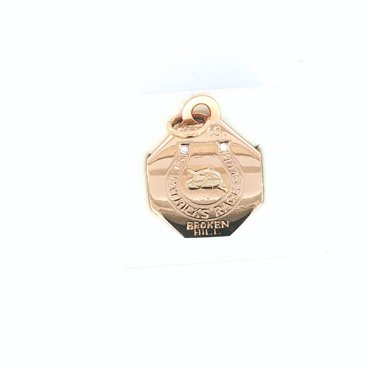 9ct RG Commemorative St. Patrick's Race Club Octagonal Pendant with Diamonds