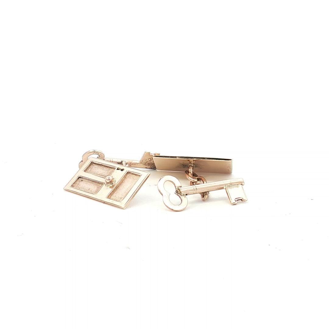 9ct YG Door and Key Cufflinks