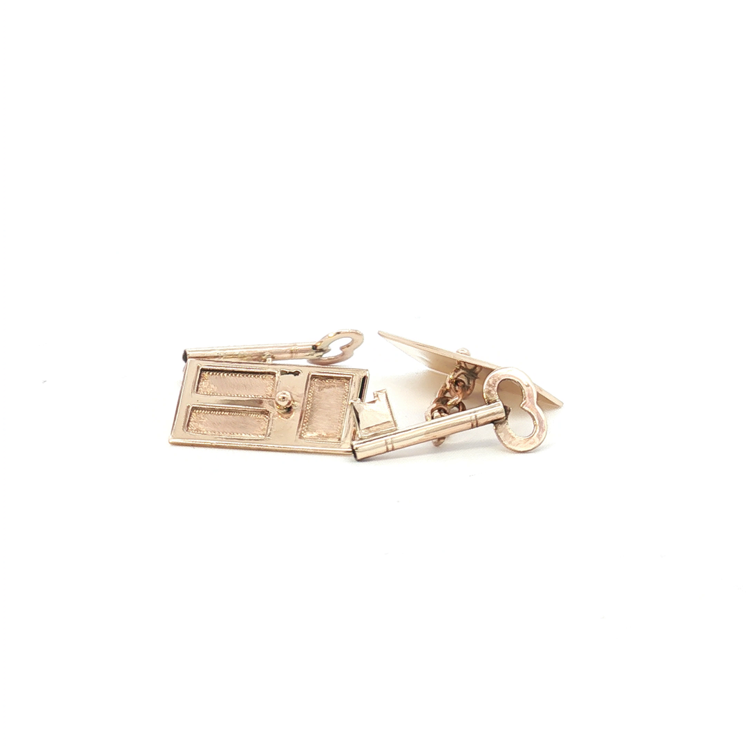 9ct YG Door and Key Cufflinks
