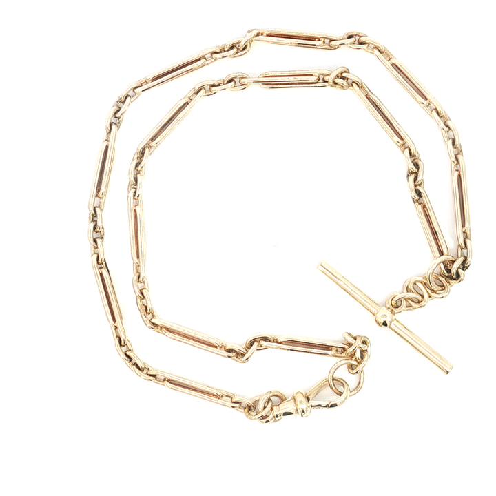 9ct YG Fancy Link Fob Chain