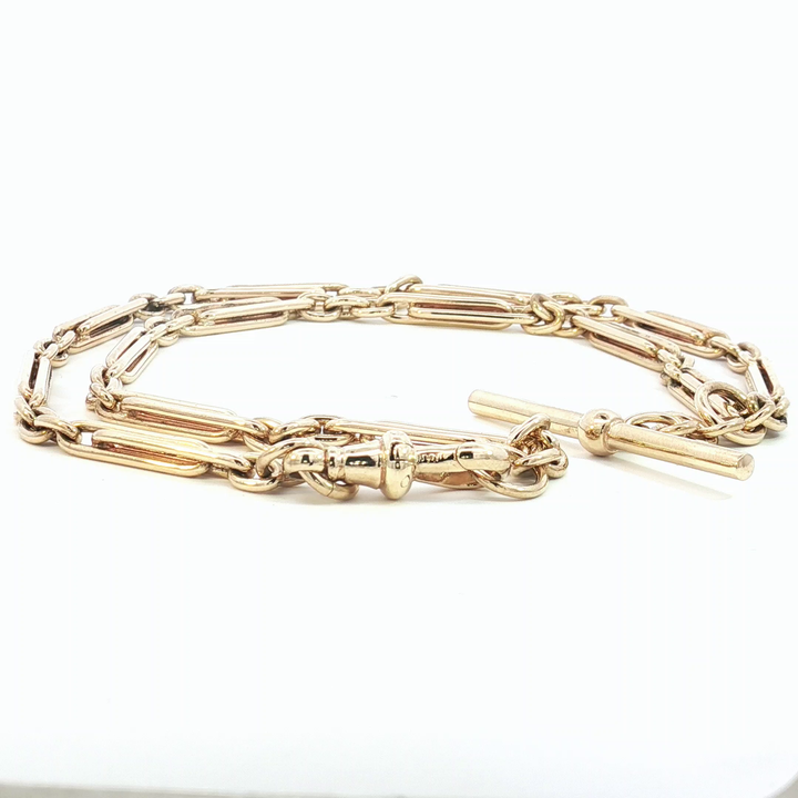 9ct YG Fancy Link Fob Chain