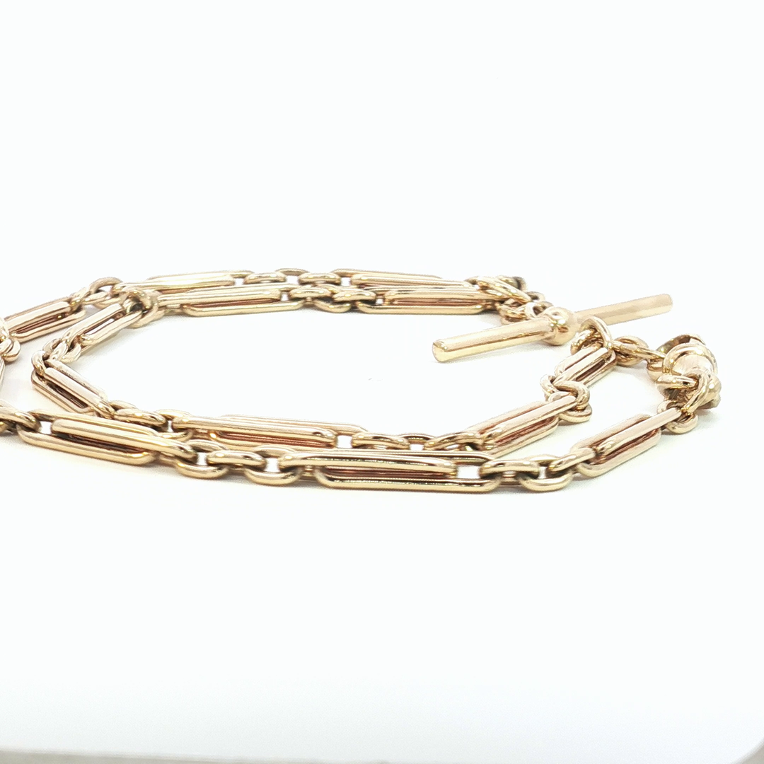 9ct YG Fancy Link Fob Chain