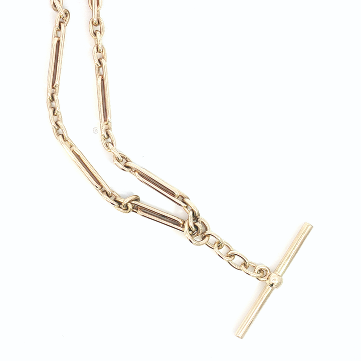 9ct YG Fancy Link Fob Chain