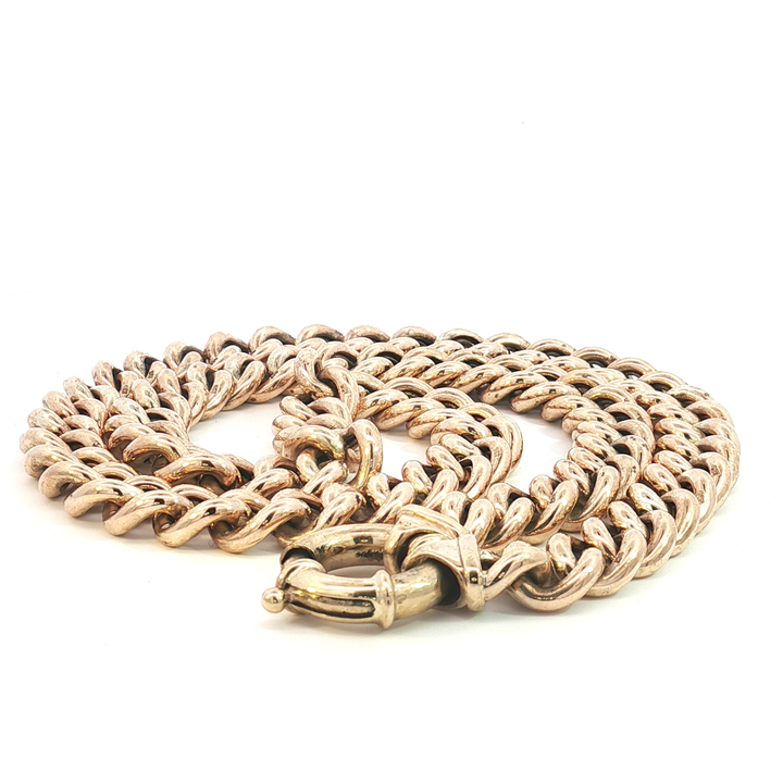 9ct YG Curb Link Necklace with Bolt Ring