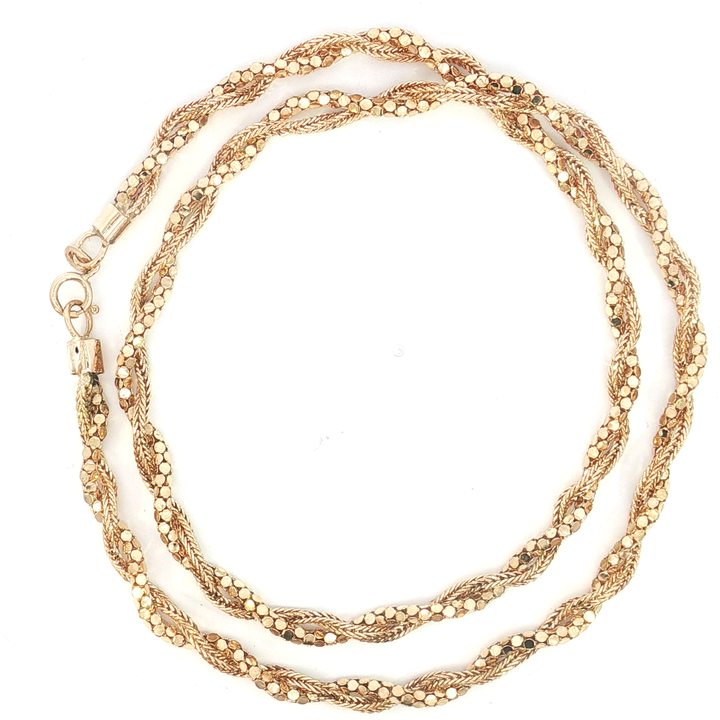 18ct YG Braided Double Strand Necklace