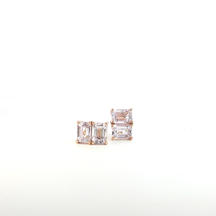 9ct RG Double Topaz Stud Earrings