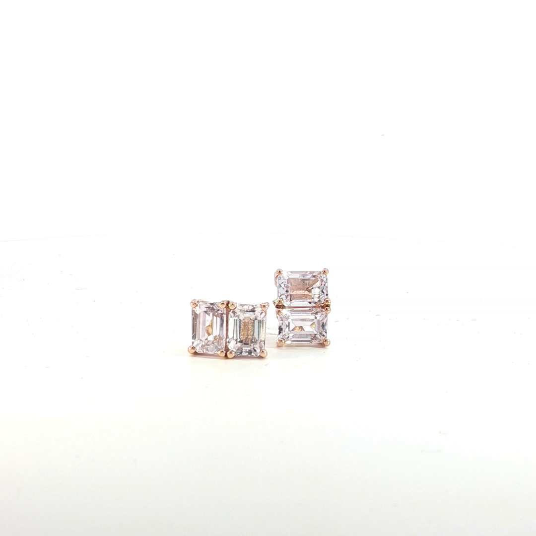 9ct RG Double Topaz Stud Earrings