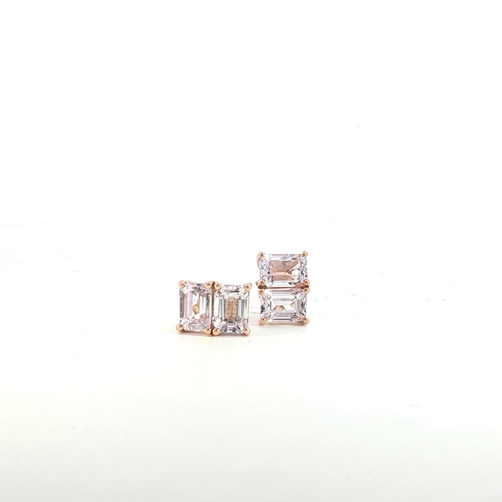 9ct RG Double Topaz Stud Earrings