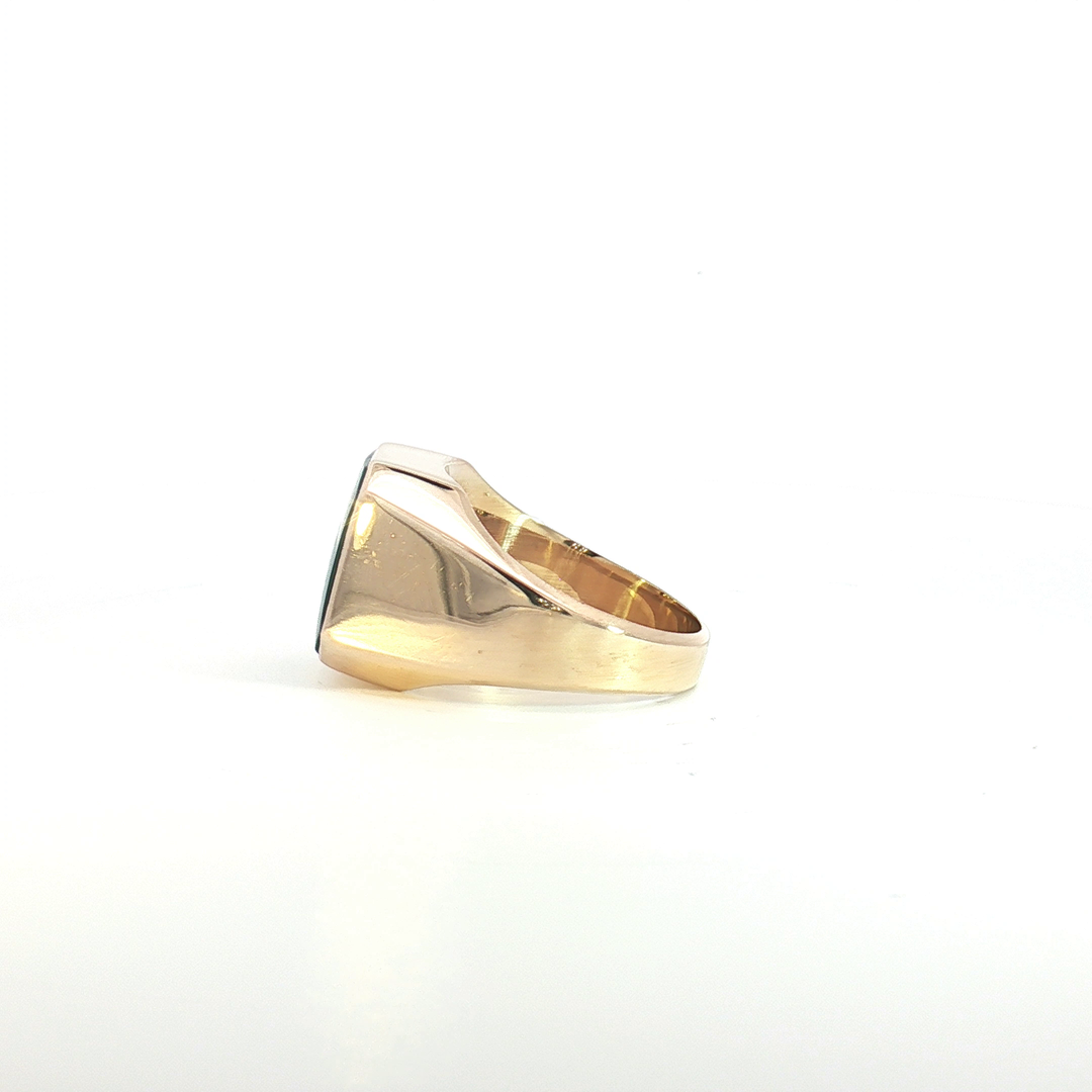 9ct YG Malachite Signet Ring