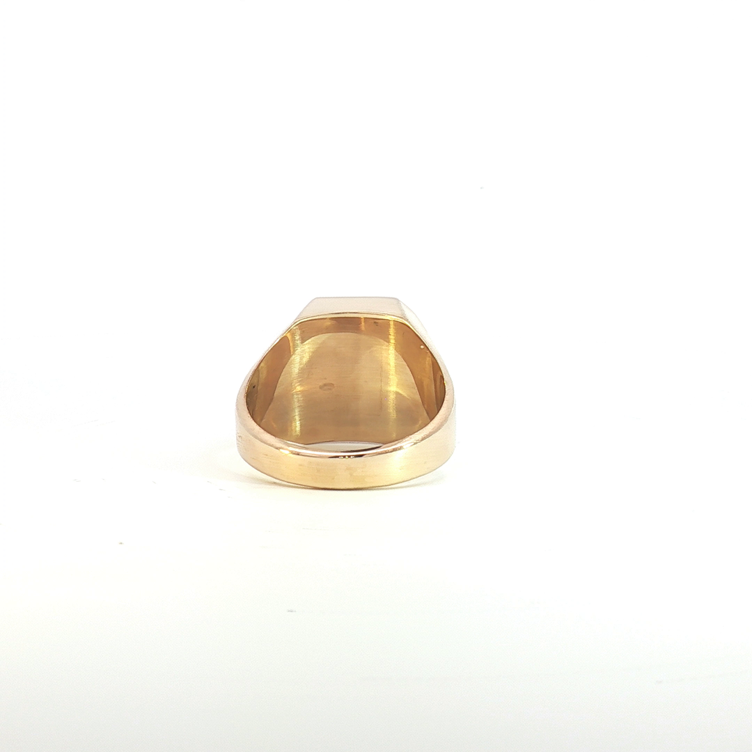 9ct YG Malachite Signet Ring
