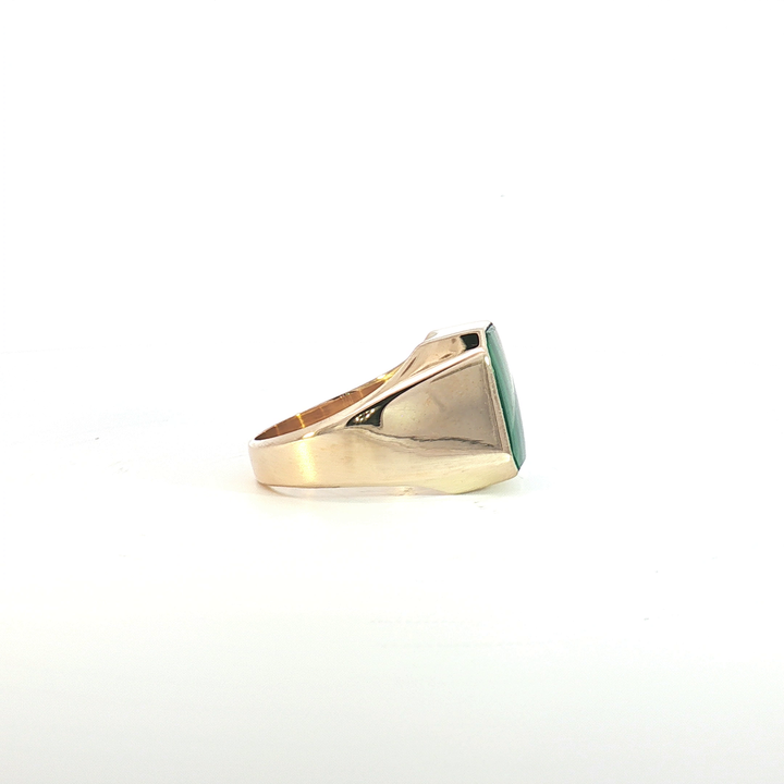 9ct YG Malachite Signet Ring