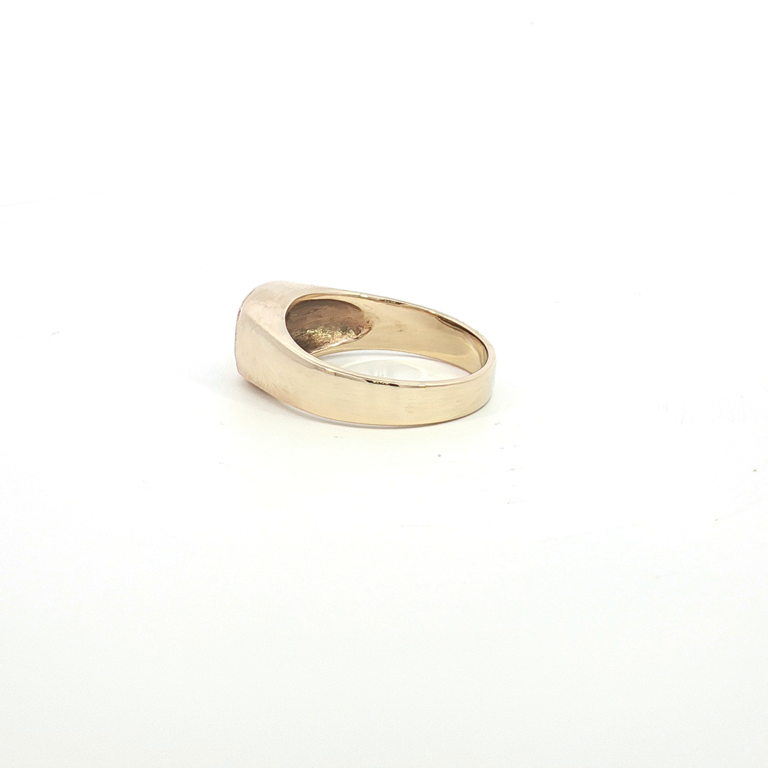 9ct YG Diamond Set Signet Ring