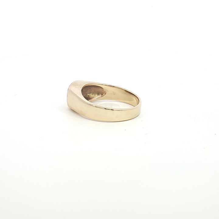 9ct YG Diamond Set Signet Ring