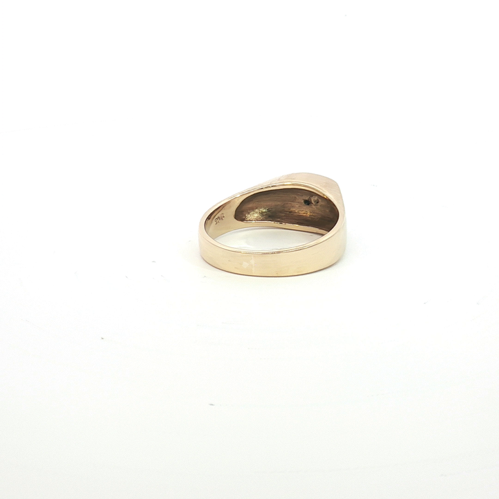 9ct YG Diamond Set Signet Ring