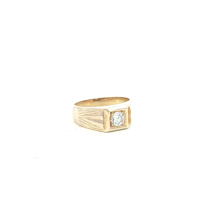 18ct YG Diamond Signet Ring