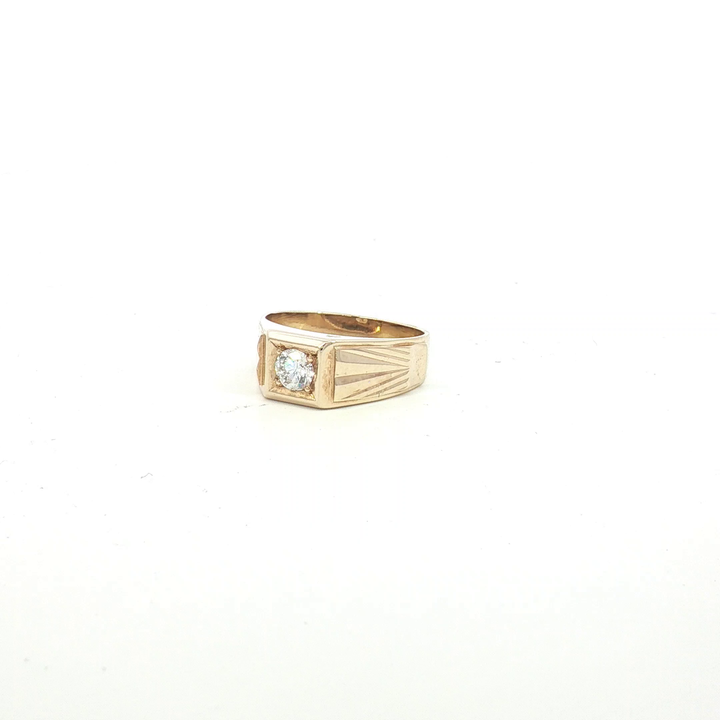 18ct YG Diamond Signet Ring