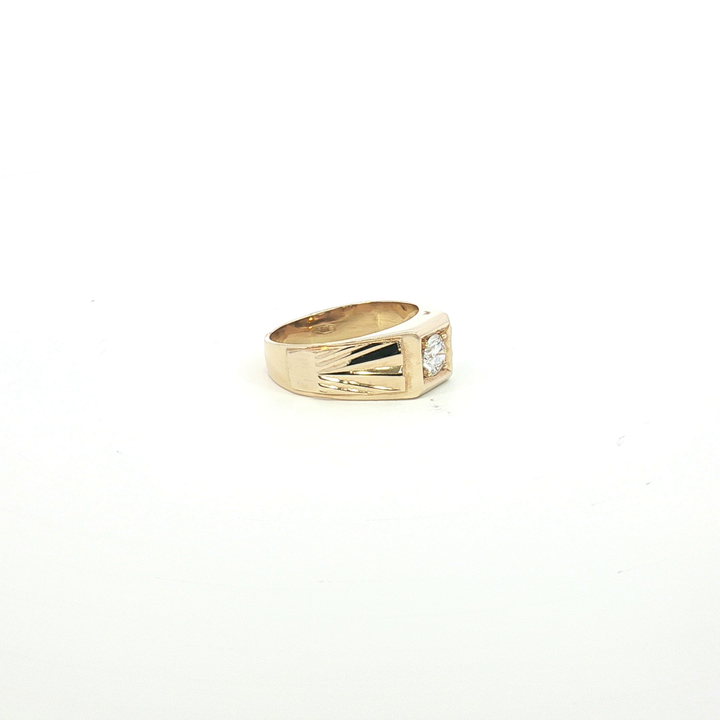 18ct YG Diamond Signet Ring