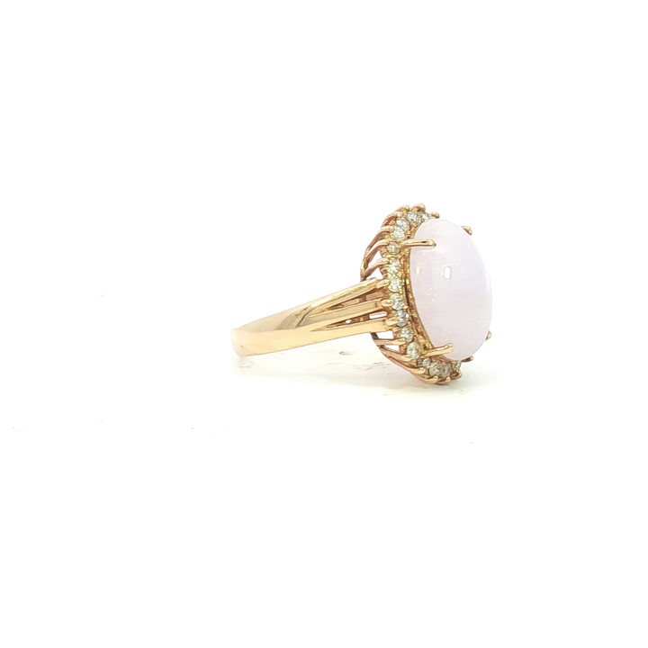 14ct YG Jade and Diamond Dress Ring