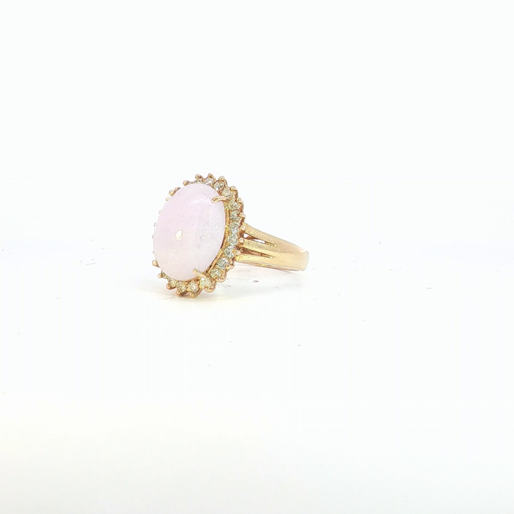 14ct YG Jade and Diamond Dress Ring