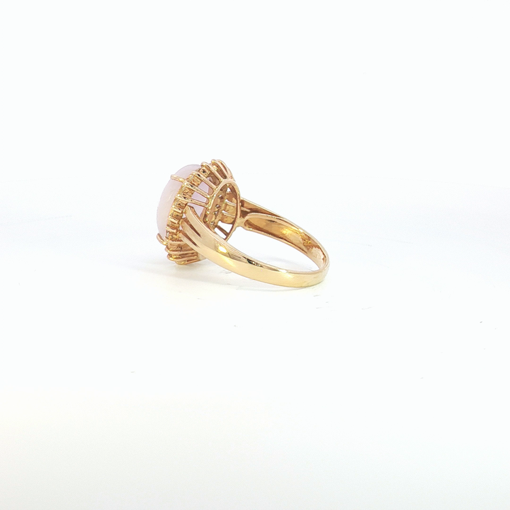 14ct YG Jade and Diamond Dress Ring