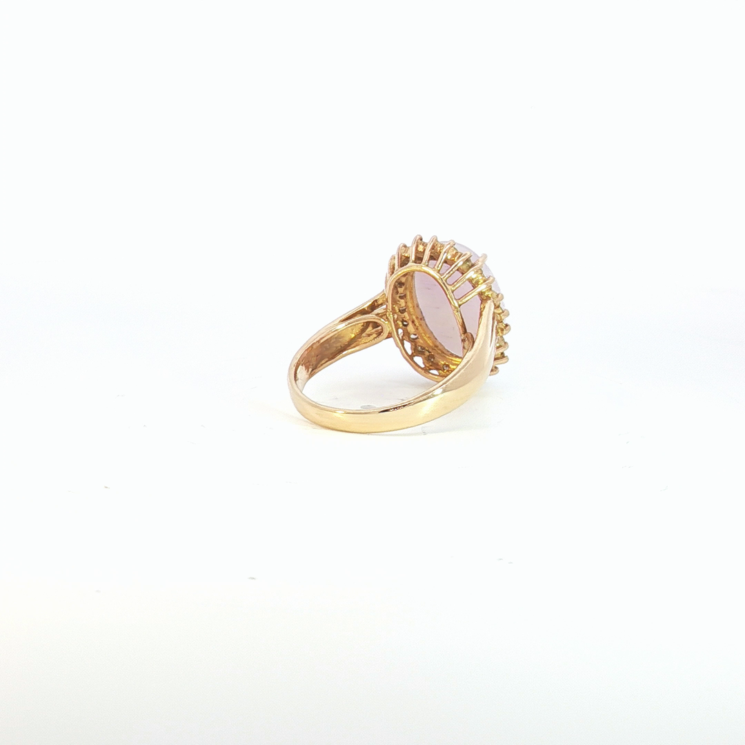 14ct YG Jade and Diamond Dress Ring