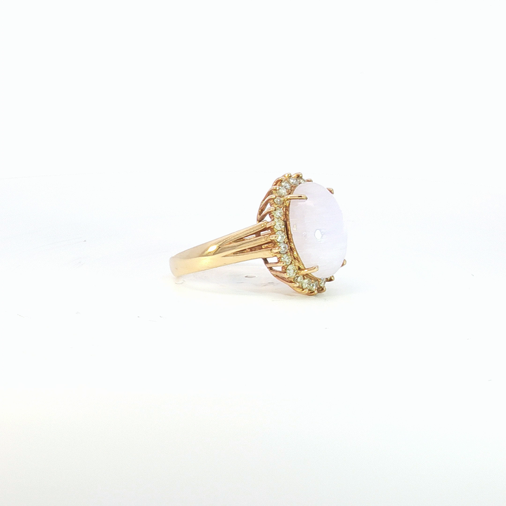 14ct YG Jade and Diamond Dress Ring