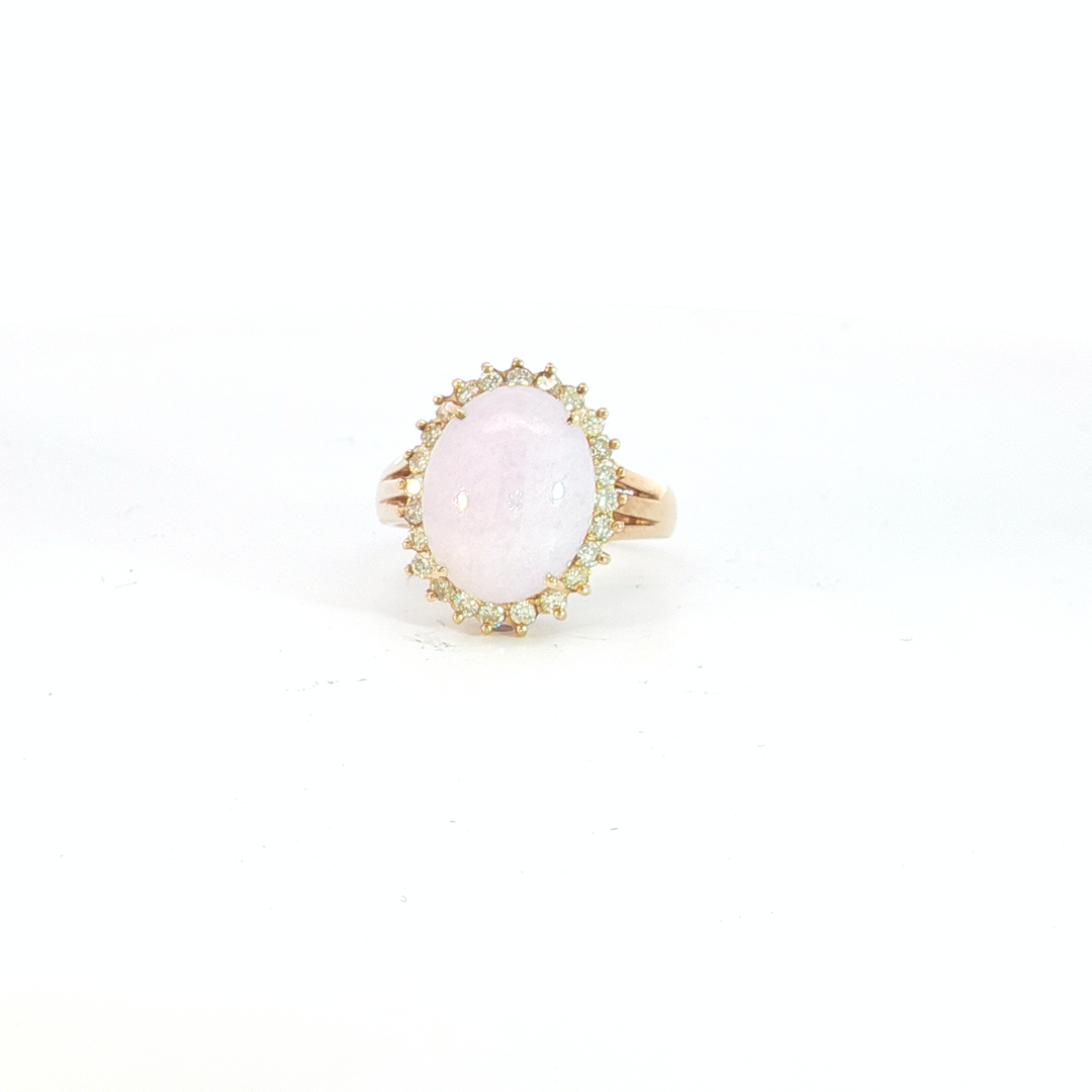 14ct YG Jade and Diamond Dress Ring