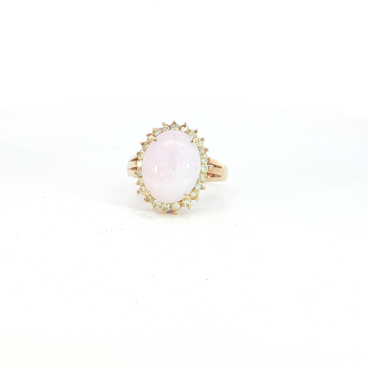 14ct YG Jade and Diamond Dress Ring