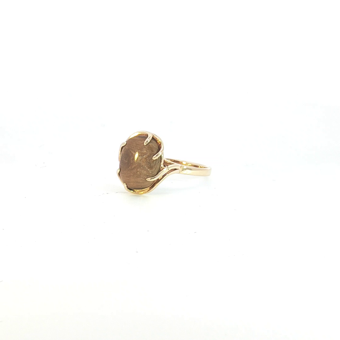 9ct YG Tiger Eye Dress Ring