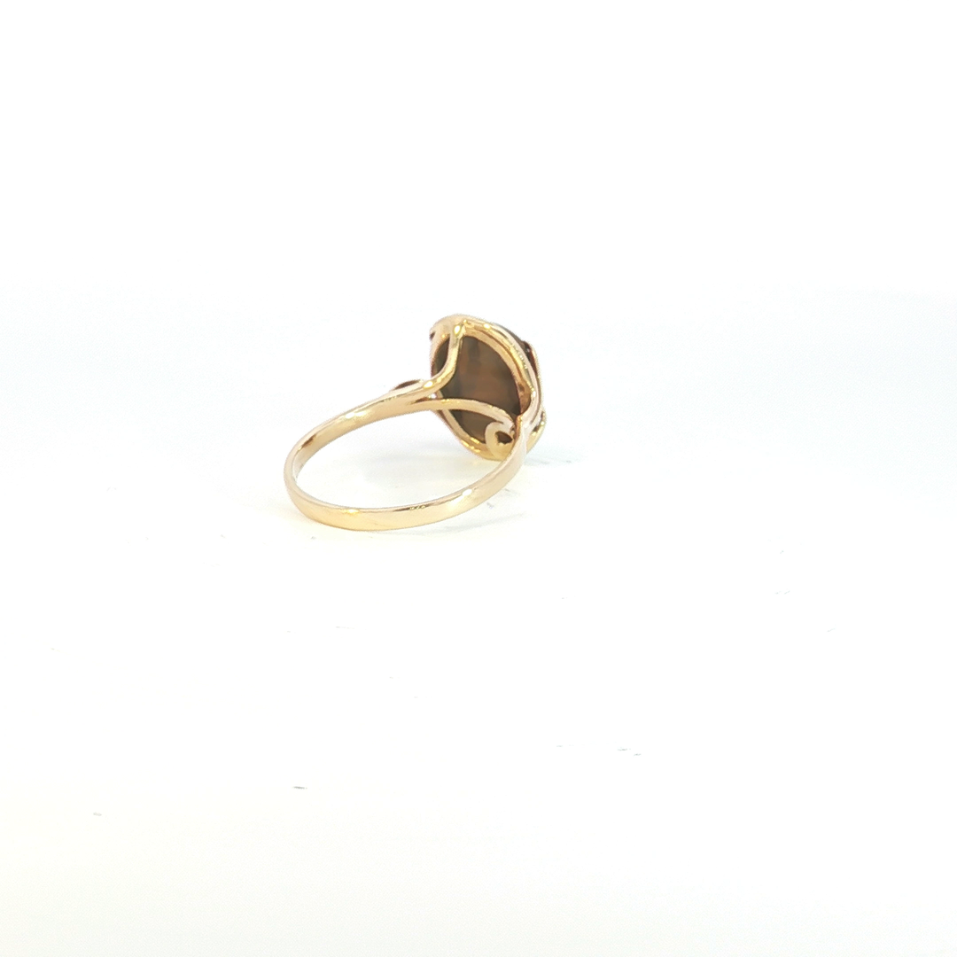 9ct YG Tiger Eye Dress Ring