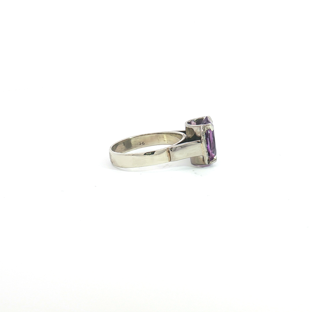 9ct WG Amethyst and Diamond Dress Ring