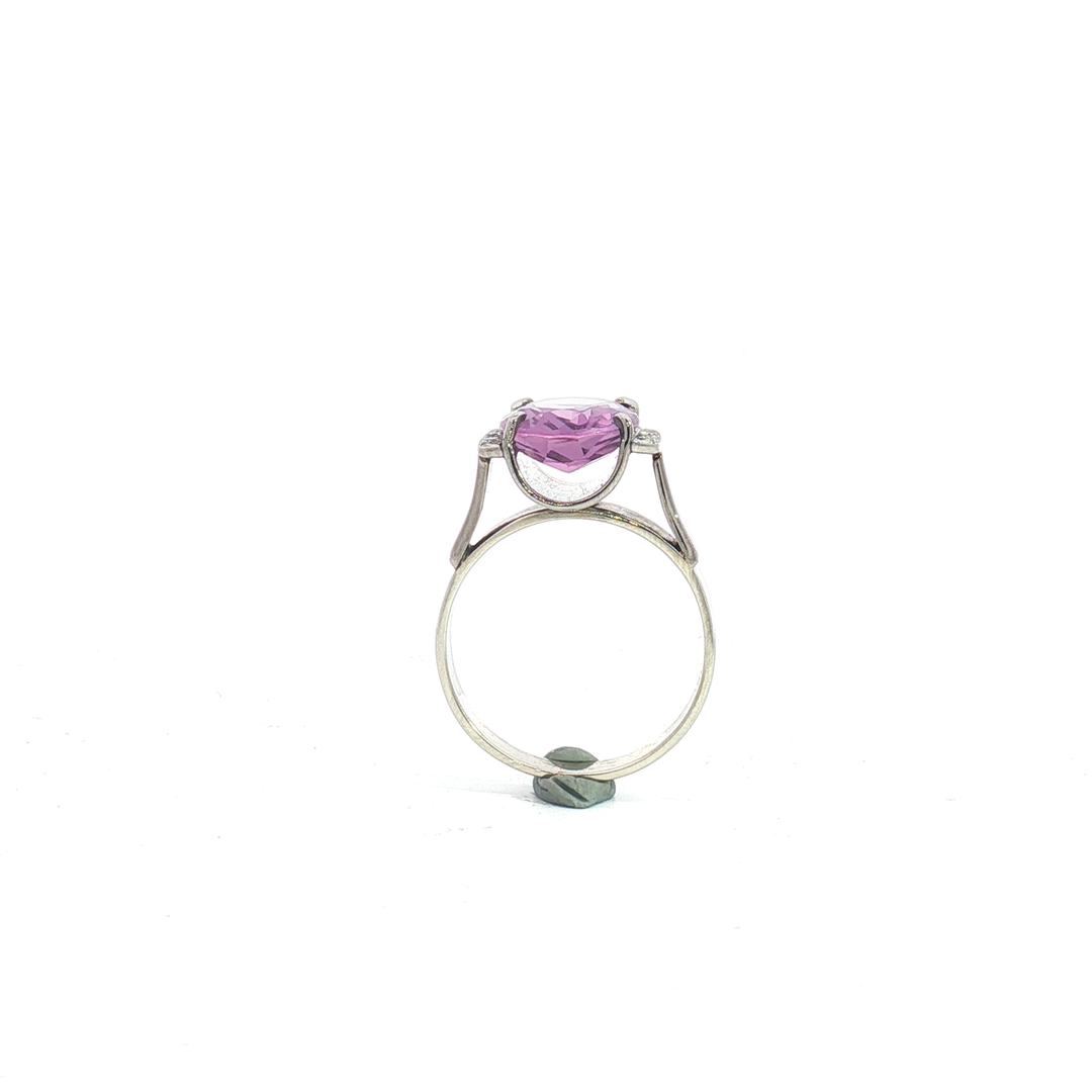 9ct WG Amethyst and Diamond Dress Ring
