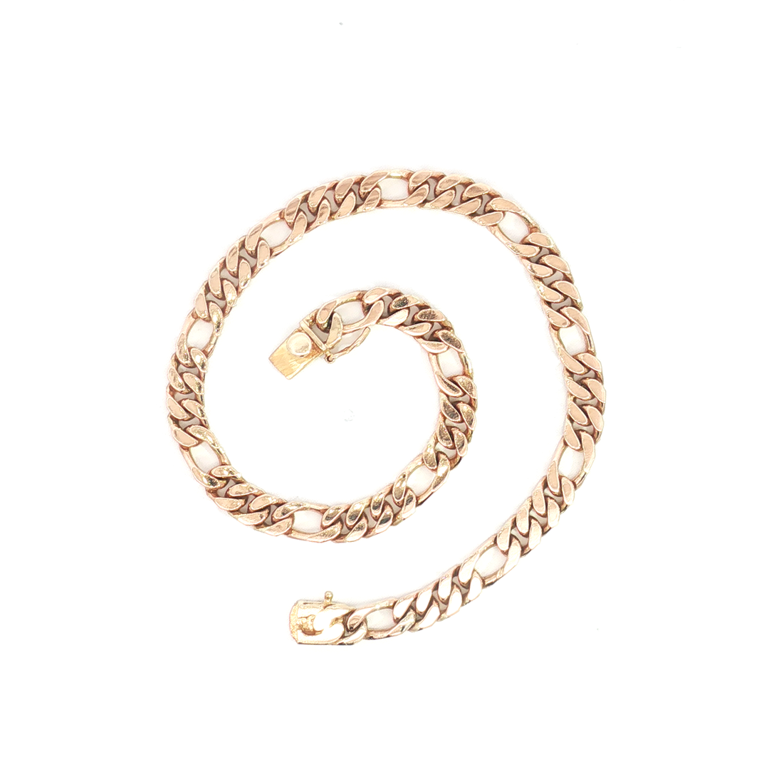 14ct YG 3:1 Figaro Link Bracelet