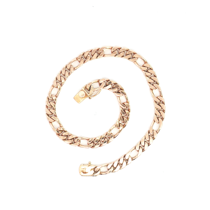 14ct YG 3:1 Figaro Link Bracelet