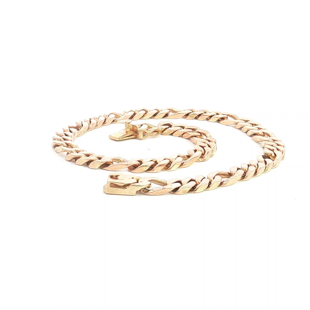 14ct YG 3:1 Figaro Link Bracelet