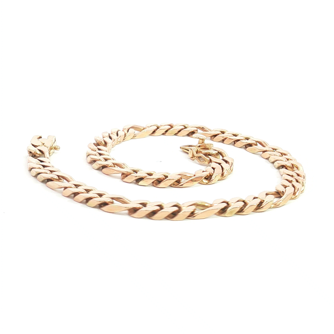 14ct YG 3:1 Figaro Link Bracelet