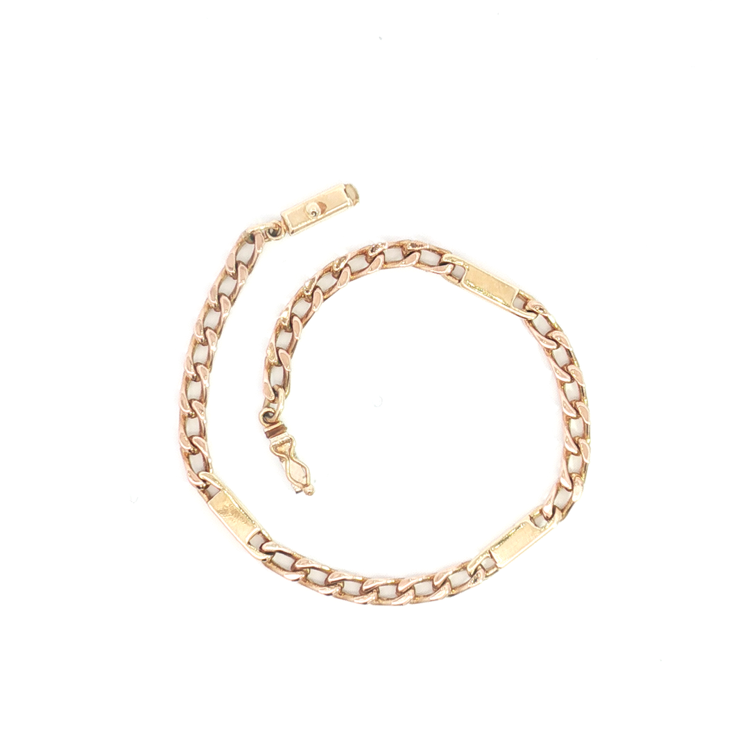 9ct 2Tone Curb Link Bracelet with Bars
