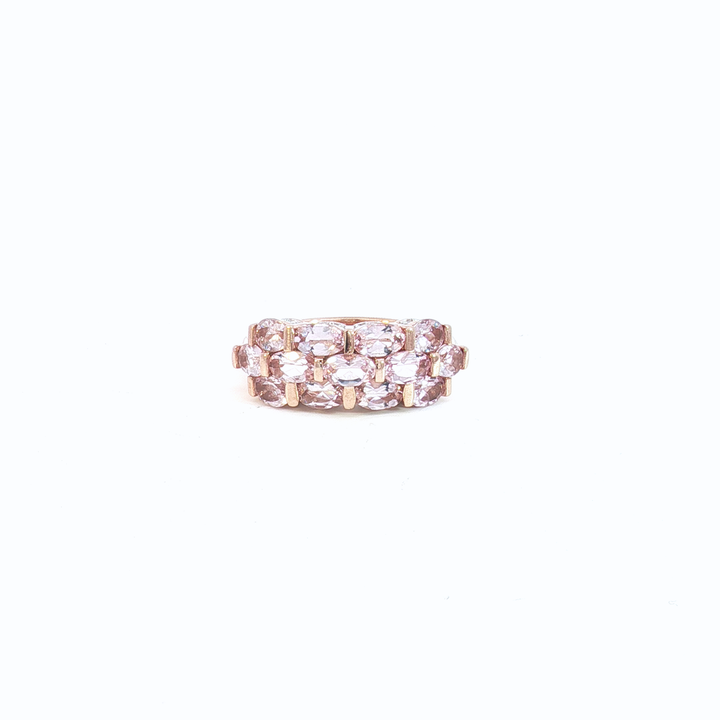 9ct RG Triple-Row Morganite Dress Ring