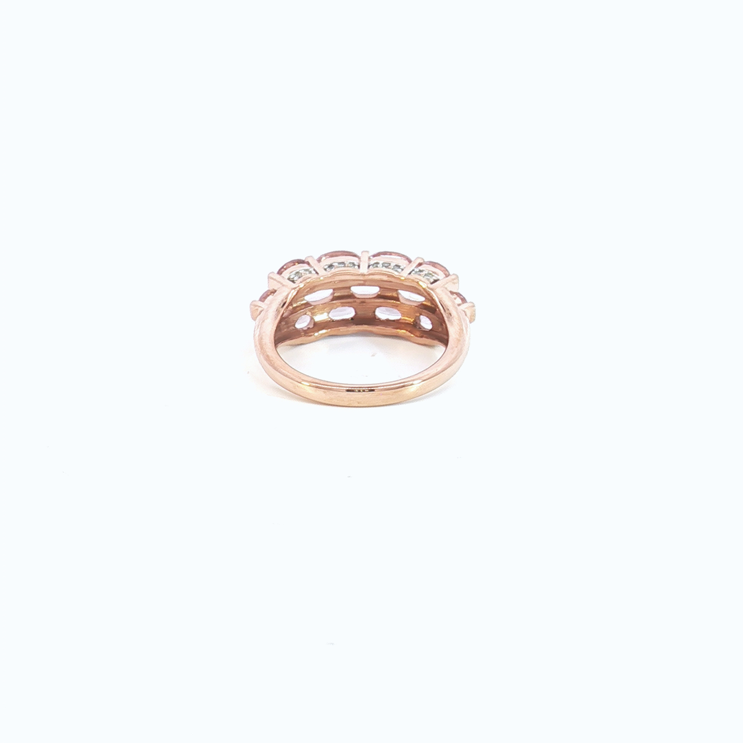 9ct RG Triple-Row Morganite Dress Ring